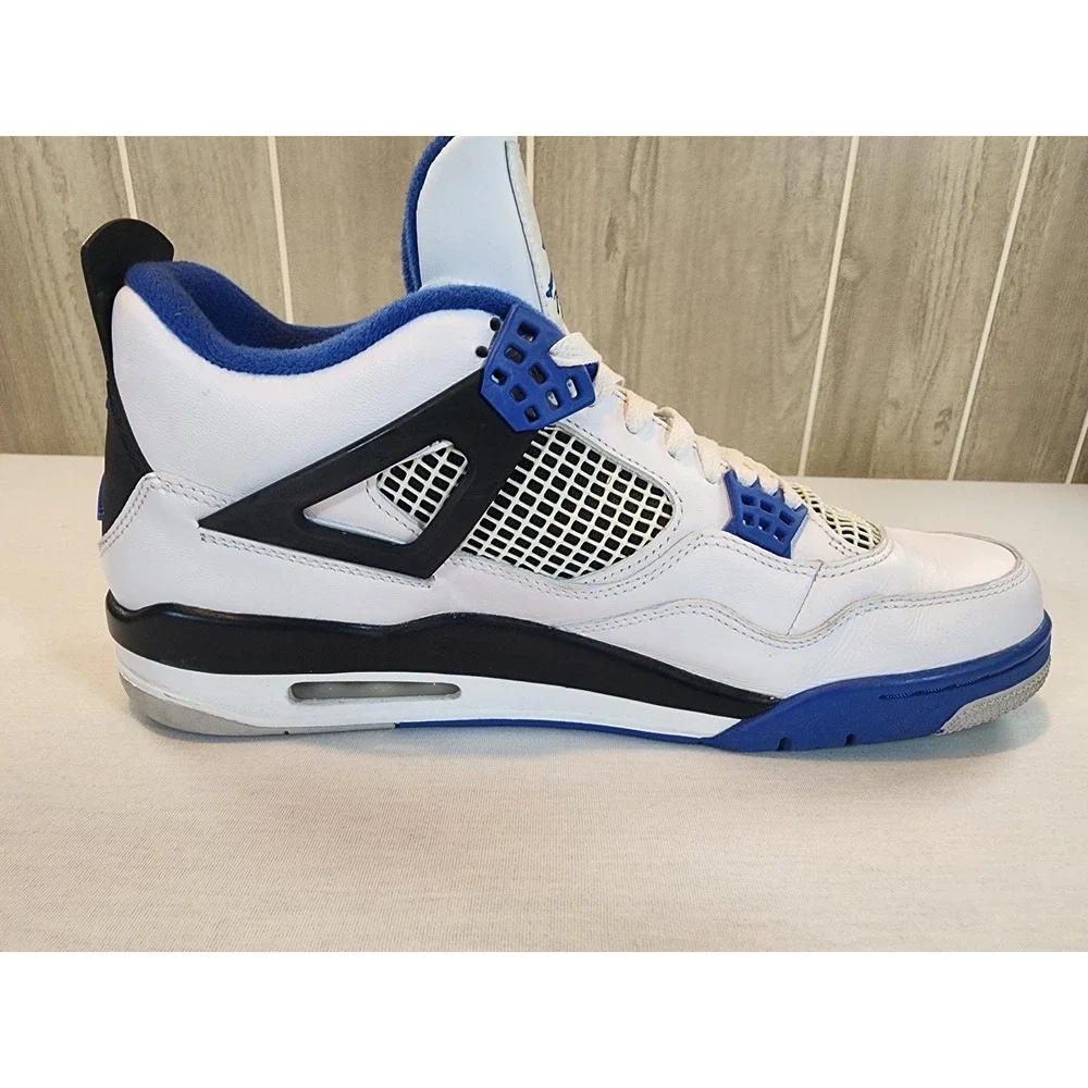 Air Jordan 4 Retro Motorsport 2017 Mens 12.5 White Game Royal Black 308497-117